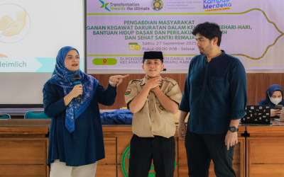 RATUSAN SANTRI IKUTI WORKSHOP BIMBINGAN BANTUAN HIDUP DASAR DAN PERILAKU HIDUP BERSIH BERSAMA FK USU